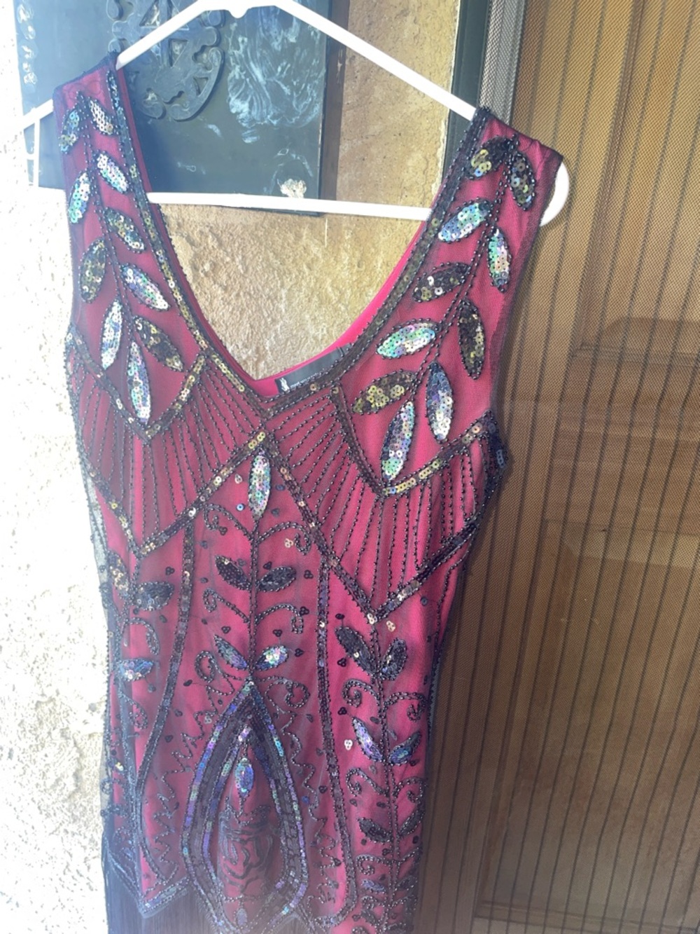Embellished Sleeveless Sequin Sheath Dress - Pink